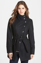 Thumbnail for your product : Kenneth Cole New York Belted Wool Blend Asymmetrical Military Coat