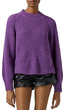 The Kooples Womens Womens Knit Sweater with Balloon-Sleeves