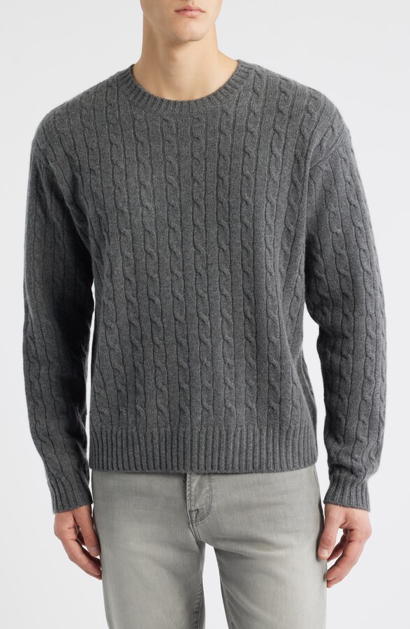 Frame Cabled Cashmere Crewneck Sweater