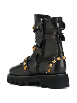 Fausto Puglisi Leather Studded Boots