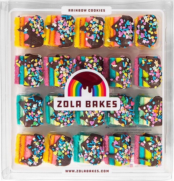 Zola Bakes Rainbow Cookies Assorted Fillings With Dark Chocolate Drip