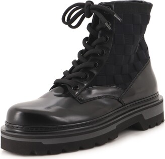 Louis Vuitton Men's Ranger Ankle Boots Damier Graphite Textile and