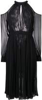 Thumbnail for your product : Ermanno Ermanno sheer lace cold shoulder dress