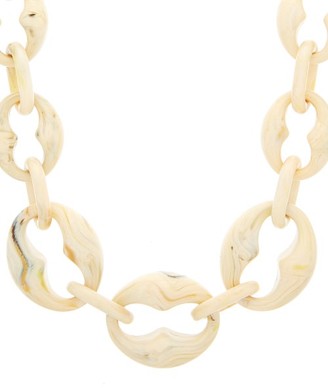 Prada Marbled-resin Chain Necklace - White
