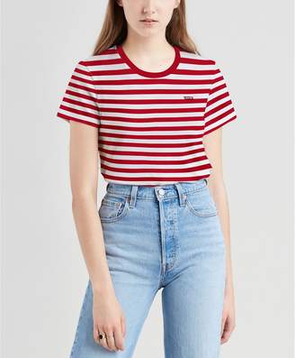 Levi's Perfect Tee Striped T-Shirt in Cotton with Crew Neck