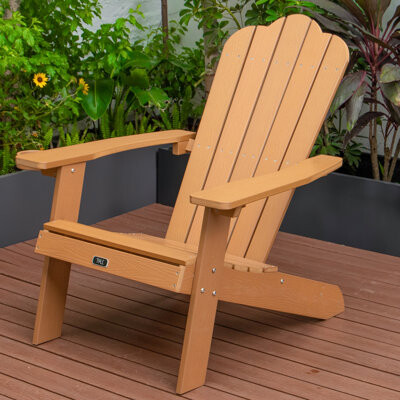 Ophelia & Co. TALE Adirondack Chair Backyard Outdoor Furniture Painted Seating With Cup Holder All-Weather And Fade-Resistant Plastic Wood For Lawn Patio Deck Garde