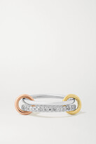 Thumbnail for your product : Spinelli Kilcollin Marigold Set Of Two Sterling Silver, 18-karat Yellow And Rose Gold And Diamond Rings