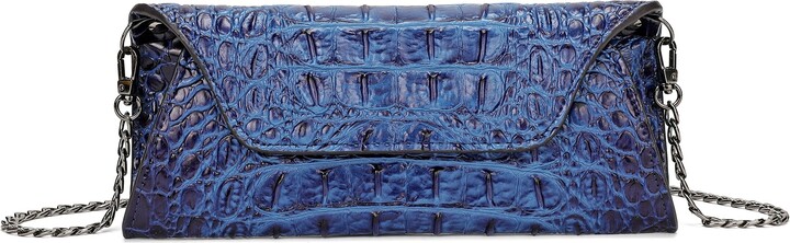 Loro Piana Alligator Extra Pocket L14 Pouch Bag in Blue
