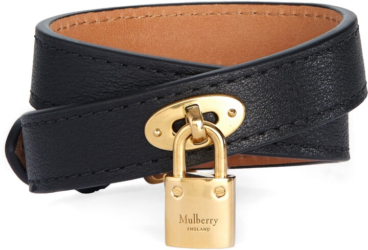 Mulberry Bayswater Padlock Leather Wrap Bracelet - ShopStyle