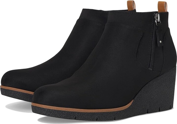 Dr. Scholl's Bianca Zip Short Boots Women's Boots Black : 8.5 W Faux Leather