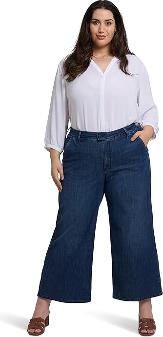 NYDJ Plus Size Mona Trousers in Ibiza Blues Women's Jeans Ibiza Blues : 18W 27, Cotton/Denim/Elastane