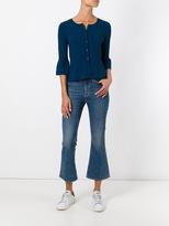 Thumbnail for your product : Twin-Set ruffled hem fitted cardigan - women - Polyester/Viscose - L