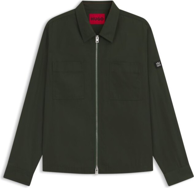 HUGO BOSS Oversize-fit shirt in water-repellent canvas