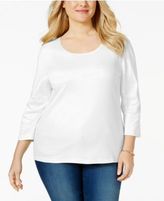 Thumbnail for your product : Karen Scott Plus Size Scoop-Neck Top, Only at Macy's
