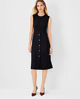 Thumbnail for your product : Ann Taylor Faux Suede Button Skirt Flare Dress