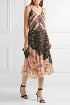 Thumbnail for your product : Jason Wu Pleated Printed Crinkled-chiffon Dress - Black