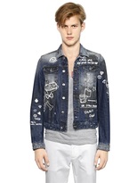Thumbnail for your product : DSquared 1090 Printed Cotton Denim Jacket