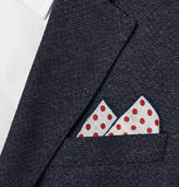 Thumbnail for your product : Drakes Polka-Dot Linen Pocket Square