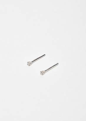 Julien David White Diamond Short Pierce Studs Silver Size: One Size
