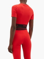 Thumbnail for your product : Paco Rabanne Logo-hem Jersey Cropped Top - Red