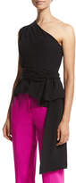 Thumbnail for your product : Narciso Rodriguez Sash-Waist One-Shoulder Top, Black