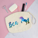 Thumbnail for your product : So Close Holographic Rainbow Unicorn Personalised Pouch