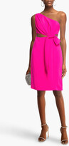 Thumbnail for your product : ML Monique Lhuillier One-shoulder bow-embellished cutout crepe dress