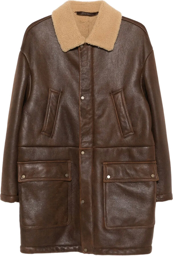 Salvatore Santoro Sheepskin Flap-Pocket Coat