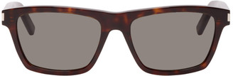 Saint Laurent Tortoiseshell Rectangular Sunglasses