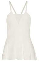 Thumbnail for your product : Roland Mouret Pleated Pointelle-Knit Peplum Top