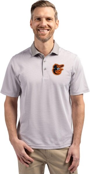 Cutter & Buck BaltimoreOriolesCutter&BuckVirtueEcoPiqueMicroStripeRecycledMensBig&TallPolo-Polished/White-1XLargeTall