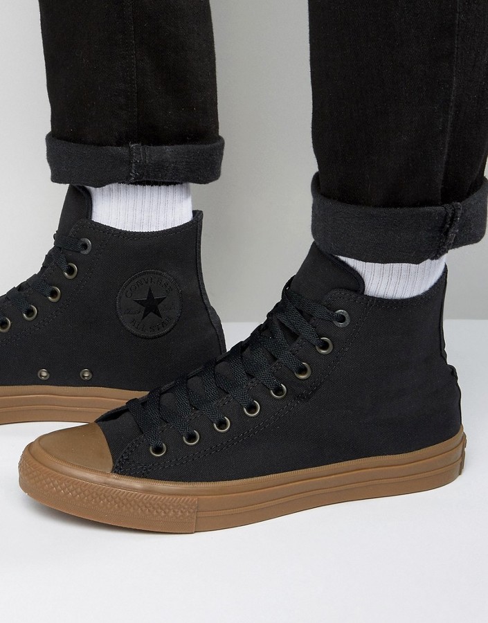 Converse Chuck Taylor All Star II Hi Sneakers With Gum Sole In Black  155496C - ShopStyle