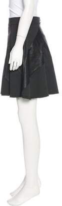 Alice + Olivia Leather-Paneled Mini Skirt