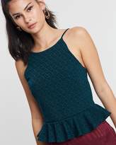 Thumbnail for your product : Miss Selfridge 90s Peplum Jacquard Camisole