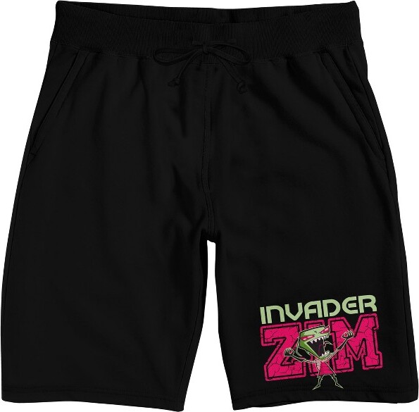 Invader Zim Logo Men's Black Sleep Pajama Shorts-XXL