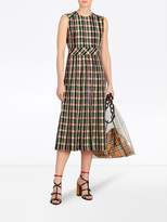 Thumbnail for your product : Burberry sleeveless pleat detail check georgette dress