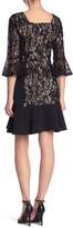 Thumbnail for your product : New York Collective 3/4 Bell Sleeve Round Neck Dress