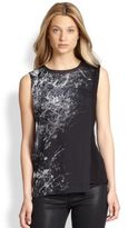 Thumbnail for your product : Elie Tahari Silk-Print Crossover Top