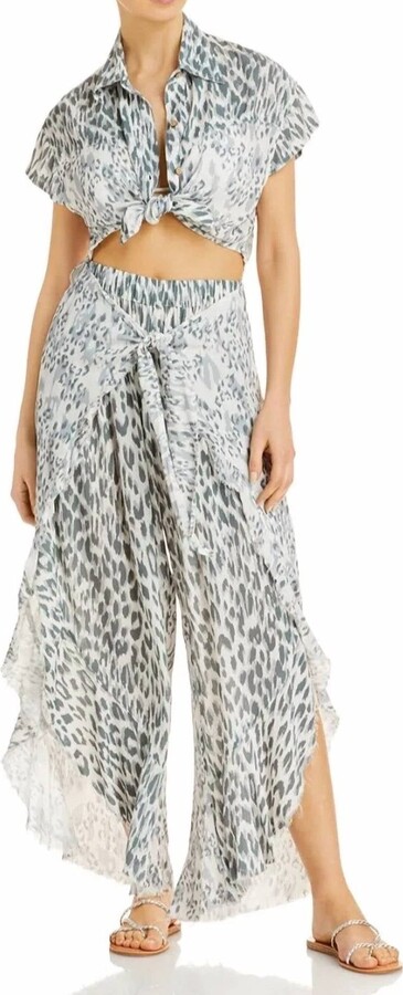 Surf.Gypsy Printed Cover-Up Swim Pants In Animal