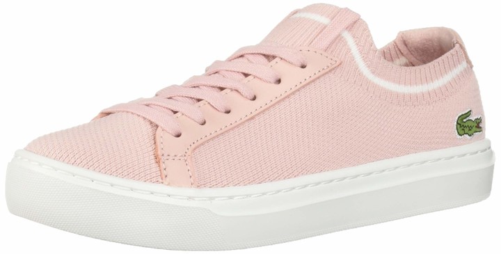 lacoste white pink shoes