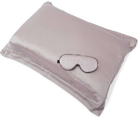 White Lotus Beauty Luxurious 100% Mulberry Silk Pillowcase and Eye Mask Set