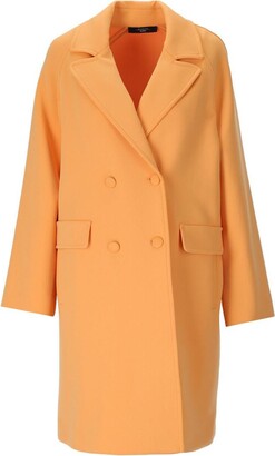 Weekend Max Mara Plinio Orange Double-Breasted Coat