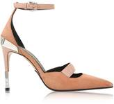 Thumbnail for your product : Balmain Powder Pink Suede Ankle Wrap Chance Pumps