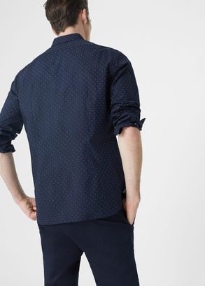 MANGO Men's Slim-fit polka-dot shirt