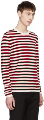 Saint Laurent Red and White Striped Sweater