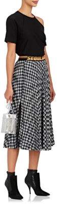 D-ANTIDOTE Women's Checked Cotton-Blend Flannel Midi-Skirt-Black