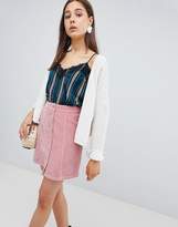 Thumbnail for your product : New Look Button Through Cord Mini Skirt