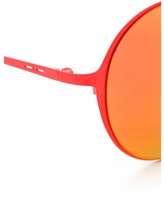 Thumbnail for your product : Italia Independent Round Thin Metal Sunglasses