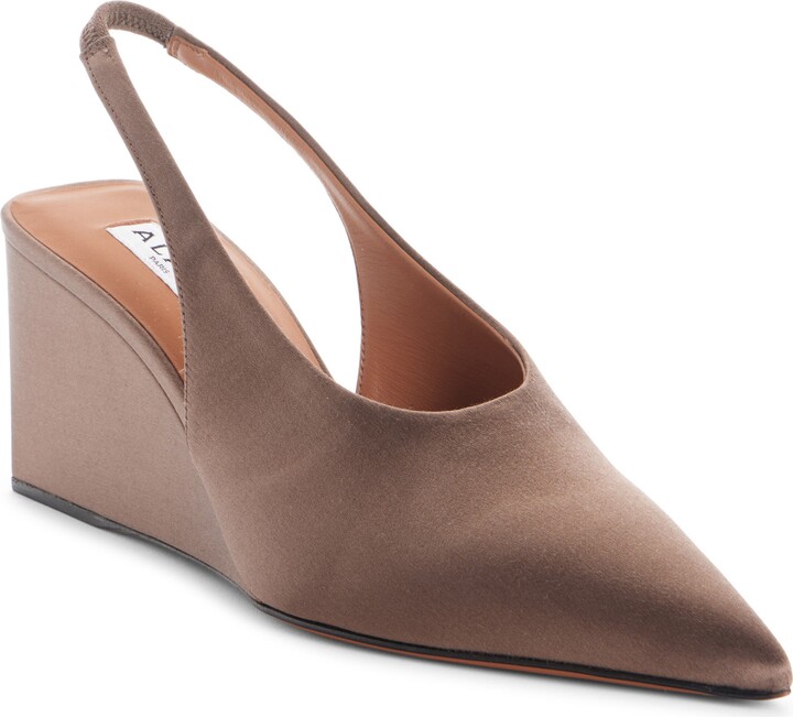 Alaia Cube Slingback Wedge Pump