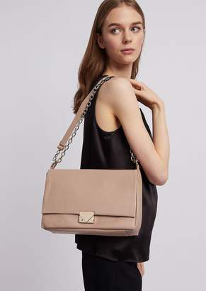 Emporio Armani Bag In Hammered Leather With Chain Strap